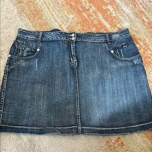 MXM Blue Distressed Denim Casual Mini Skirt